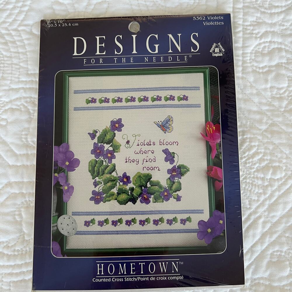 Hometown Collection Designs For The Needle Cross Stitch Kit 5362 Violets Poem